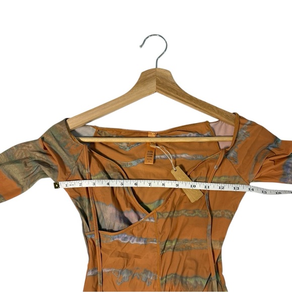 SKIMS Jelly Sheer Off Shoulder Tie Dye Mesh Mini Dress Women’s Small Rare NWT - Picture 9 of 14